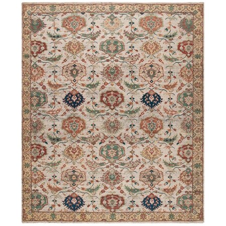 Safavieh 8 x 10 ft. Izmir Traditional Rectangle Hand Knotted Rug, Ivory & Gold IZM106A-8
